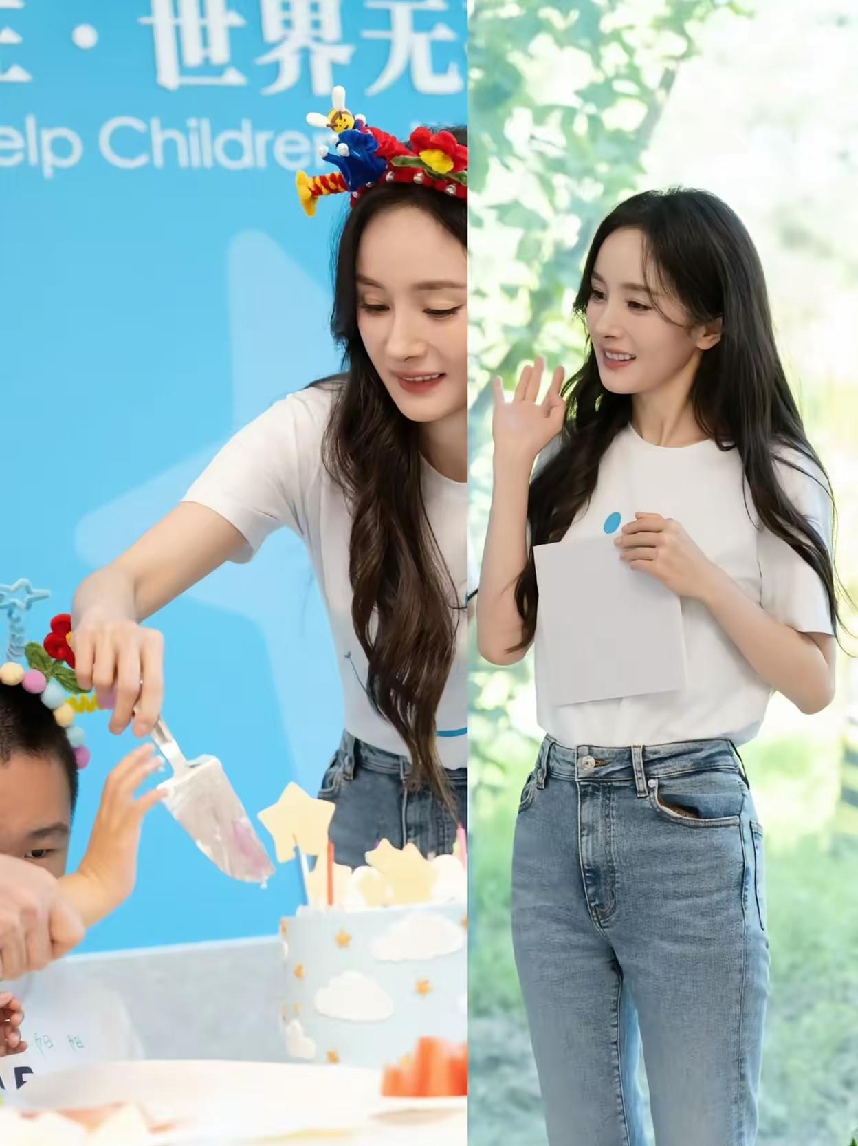 终于知道杨幂
为什么能越走越远了，
39岁的杨幂在生日当天做了一件善事，她陪着孤