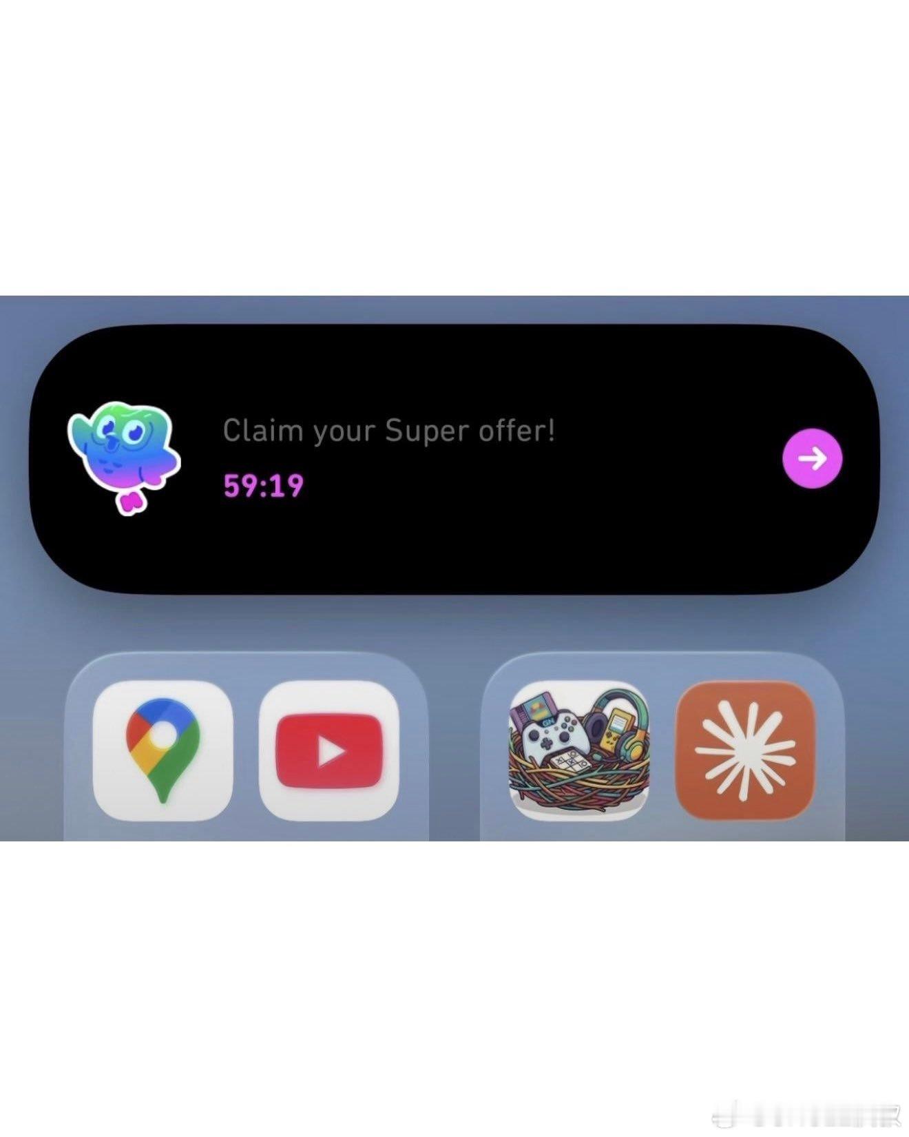 多邻国的灵动岛弹窗广告直接让一堆国外iPhone用户破防了，苹果在实时活动设计规