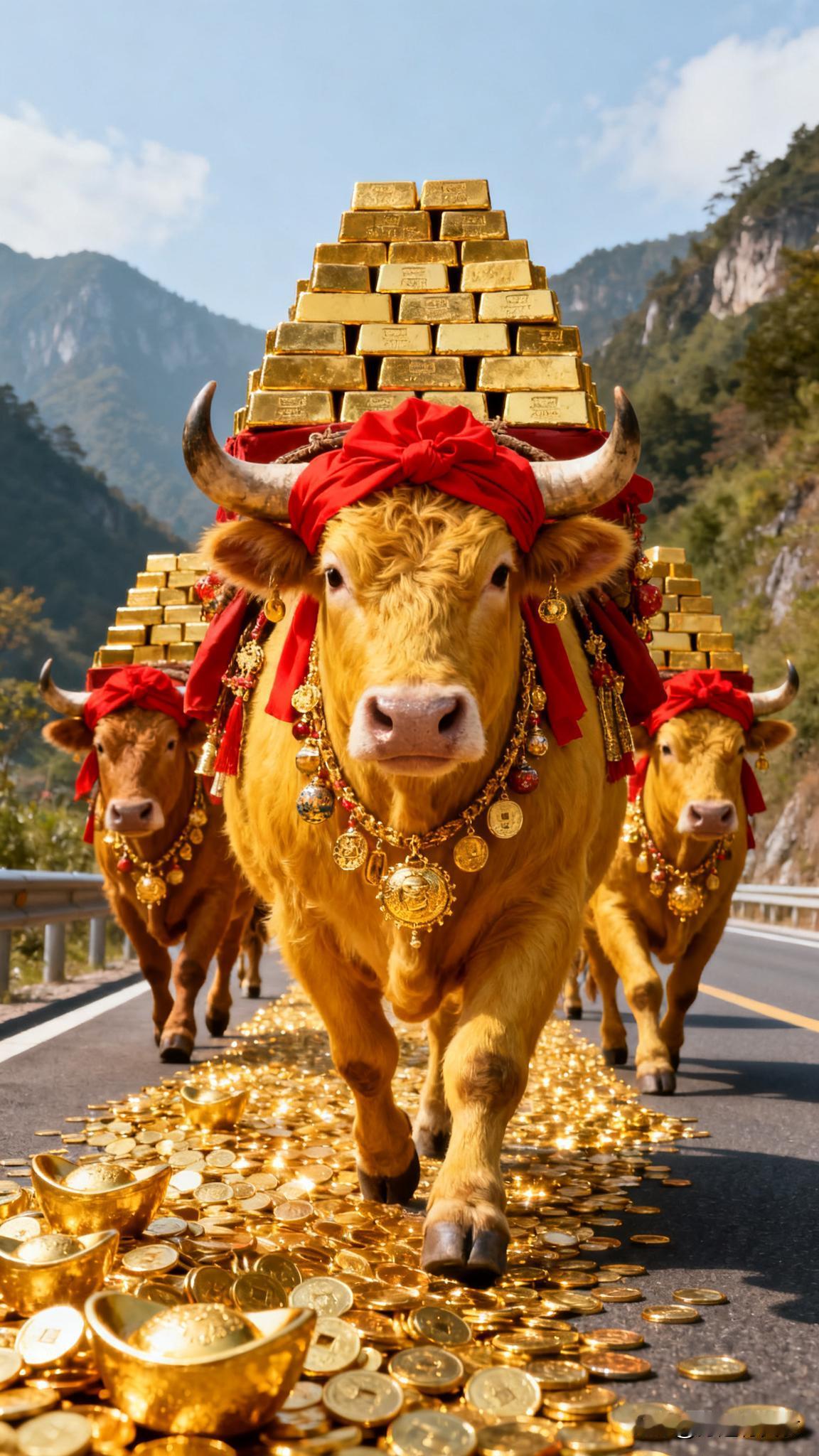 牛年牛气冲天，金元宝满载而归！🐂💰🎉