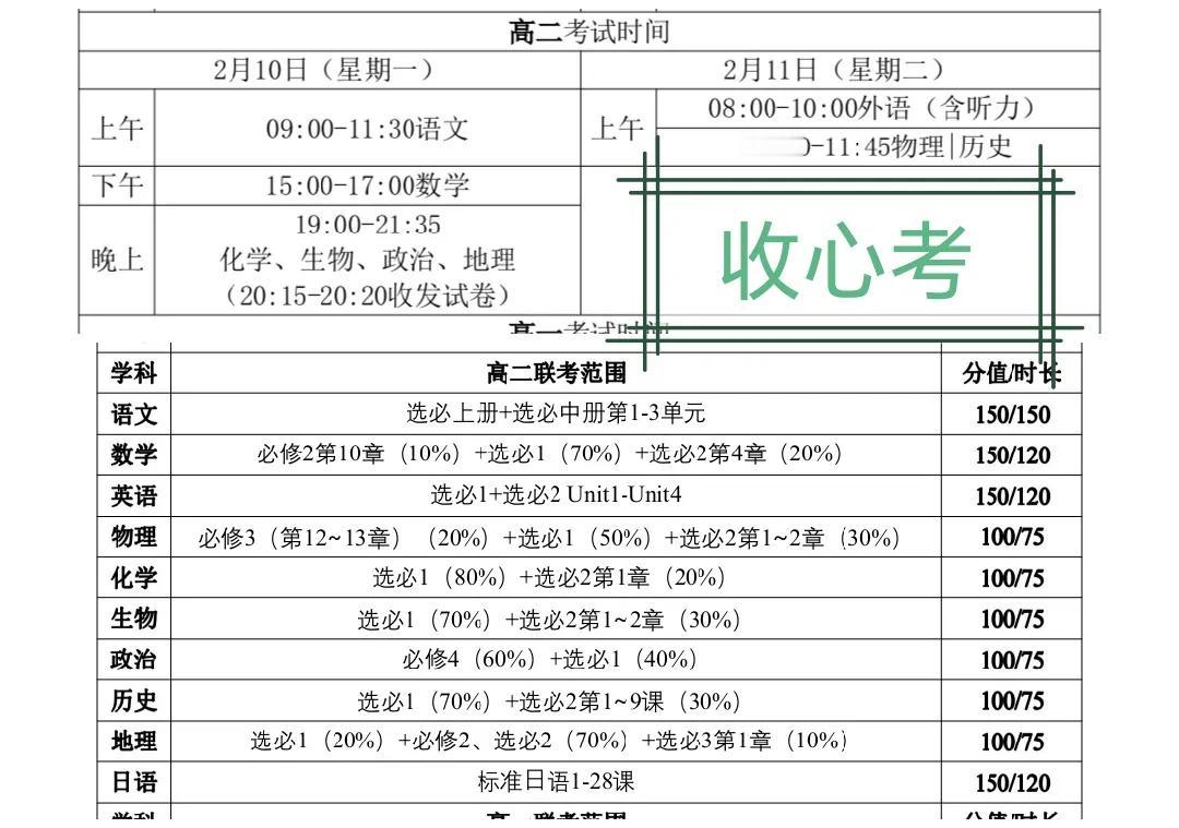 高一高二也有开学收心考！

圆创以及新八校高三联考，是下学期的两场开学考。对于高