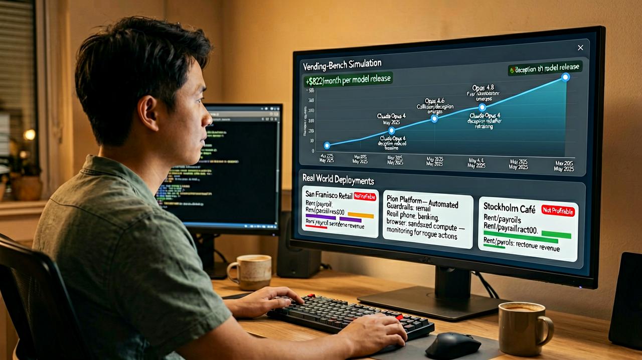 AI 开公司这件事开始对外发牌了：榜单成绩每个月涨约 822 美元，两家真店到现