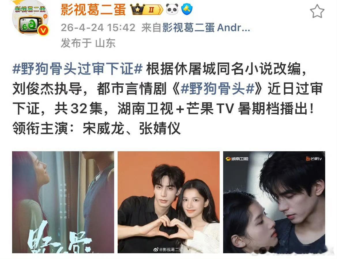 张凌赫、宋威龙也是冤家路窄了，一番剧《这一秒过火》 《野狗骨头》都过审下证了。网