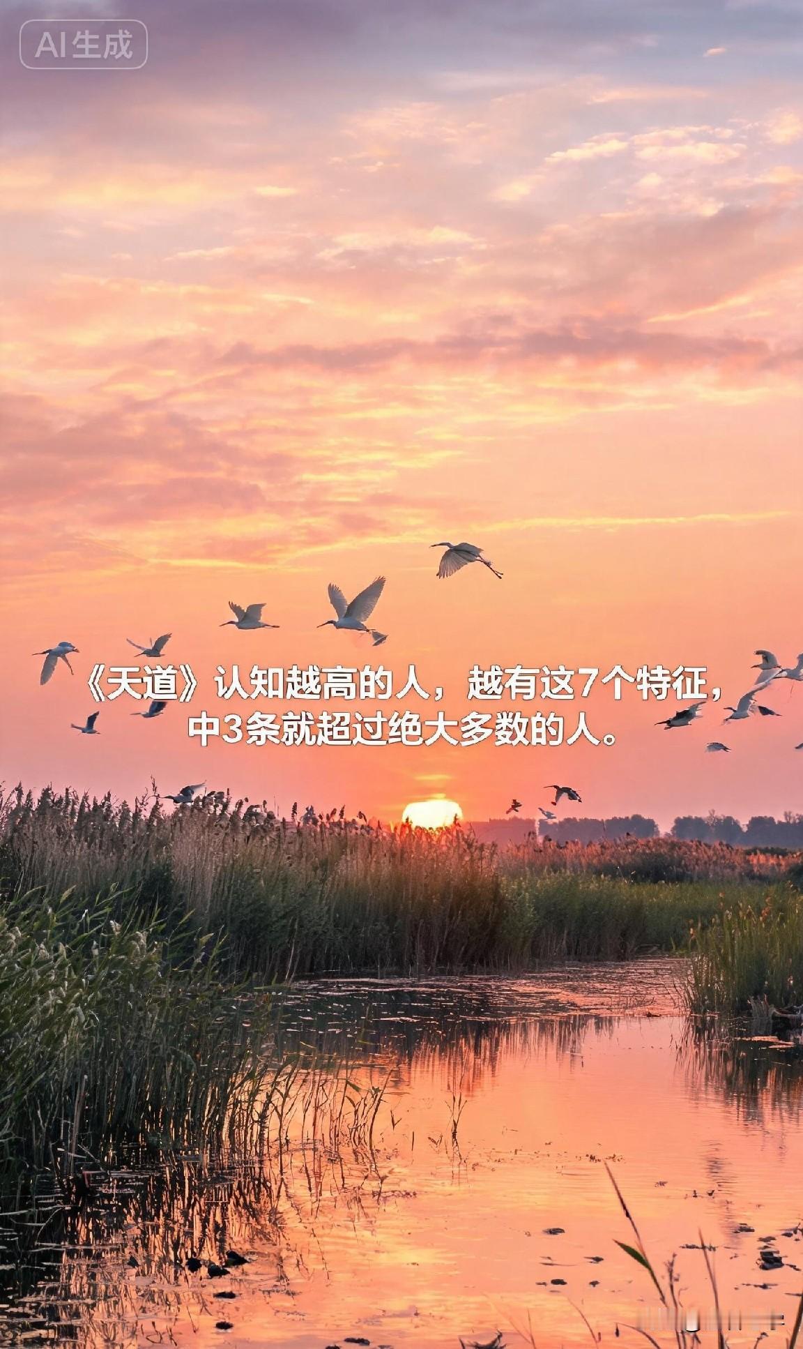 《天道》认知越高的人，越有这7个特征，中3条就超过绝大多数的人。

有句话说透了