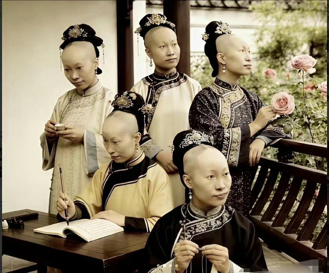 清朝格格的真实发型是什么样？网上有一张照片，据说是晚清格格的真实照片。这张照片是