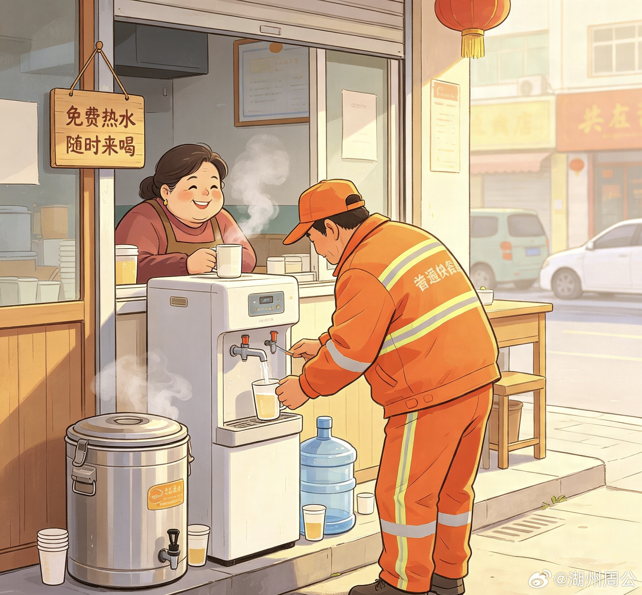 浙江2分钱小店温暖一座城27年不关门免费给环卫工人供热水浙江长兴市井小店藏大爱，