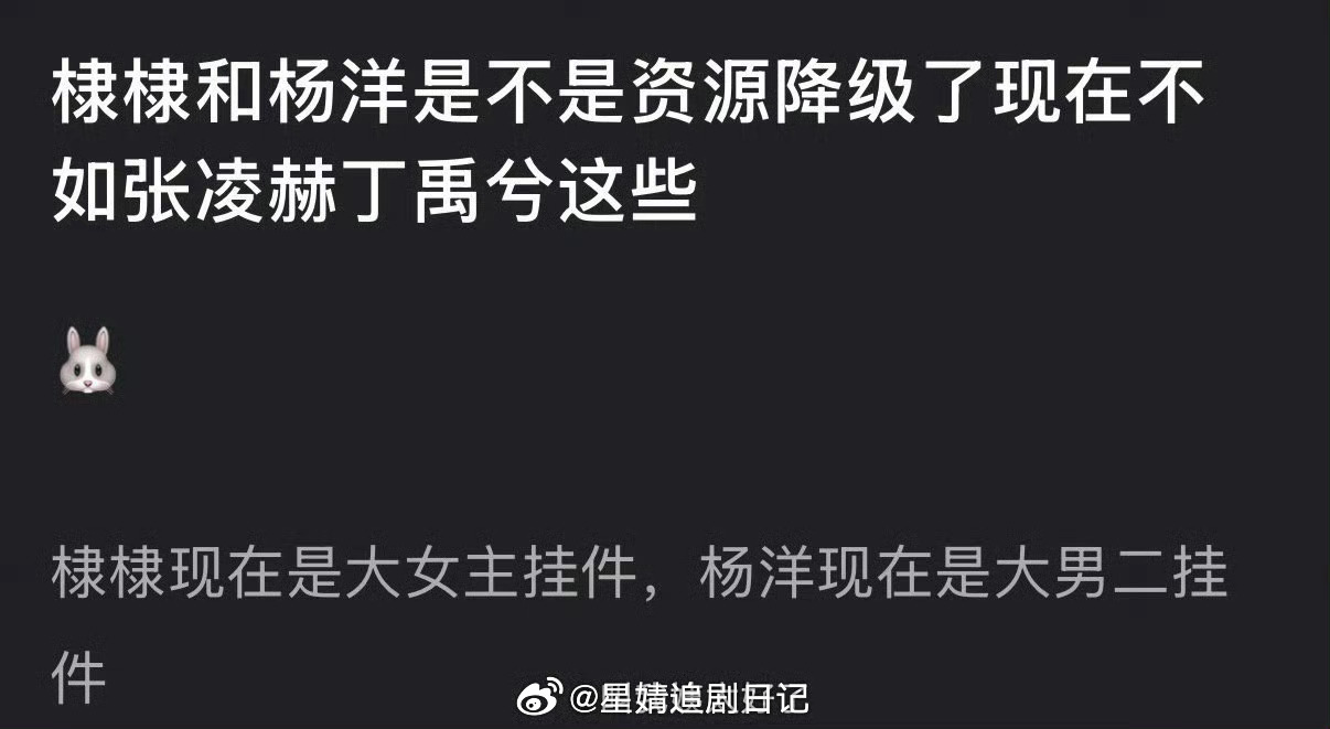 王鹤棣杨洋是不是资源降级了？感觉现在不如张凌赫丁禹兮这些  