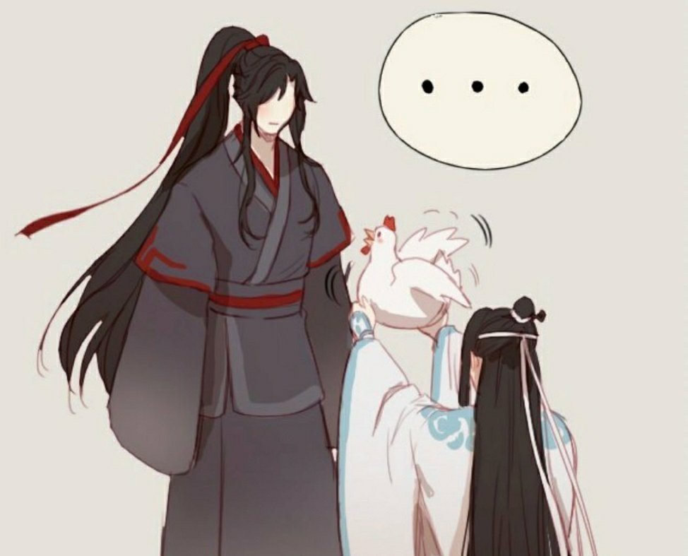 魔道祖师  漫画  酒后求婚 : “魏婴，嫁给我吧”可能后边有两条狗[允悲] 