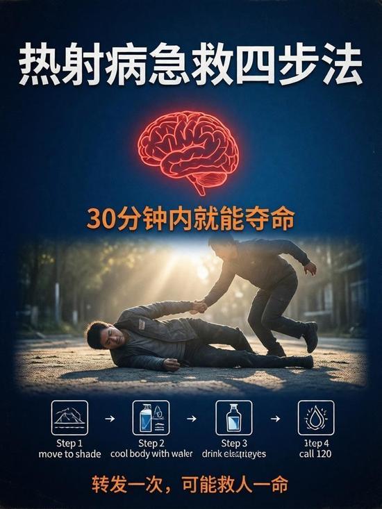 这几天真是热得离谱，出门像进蒸笼！热射病可不是普通中暑，搞不好真要命！

给大家