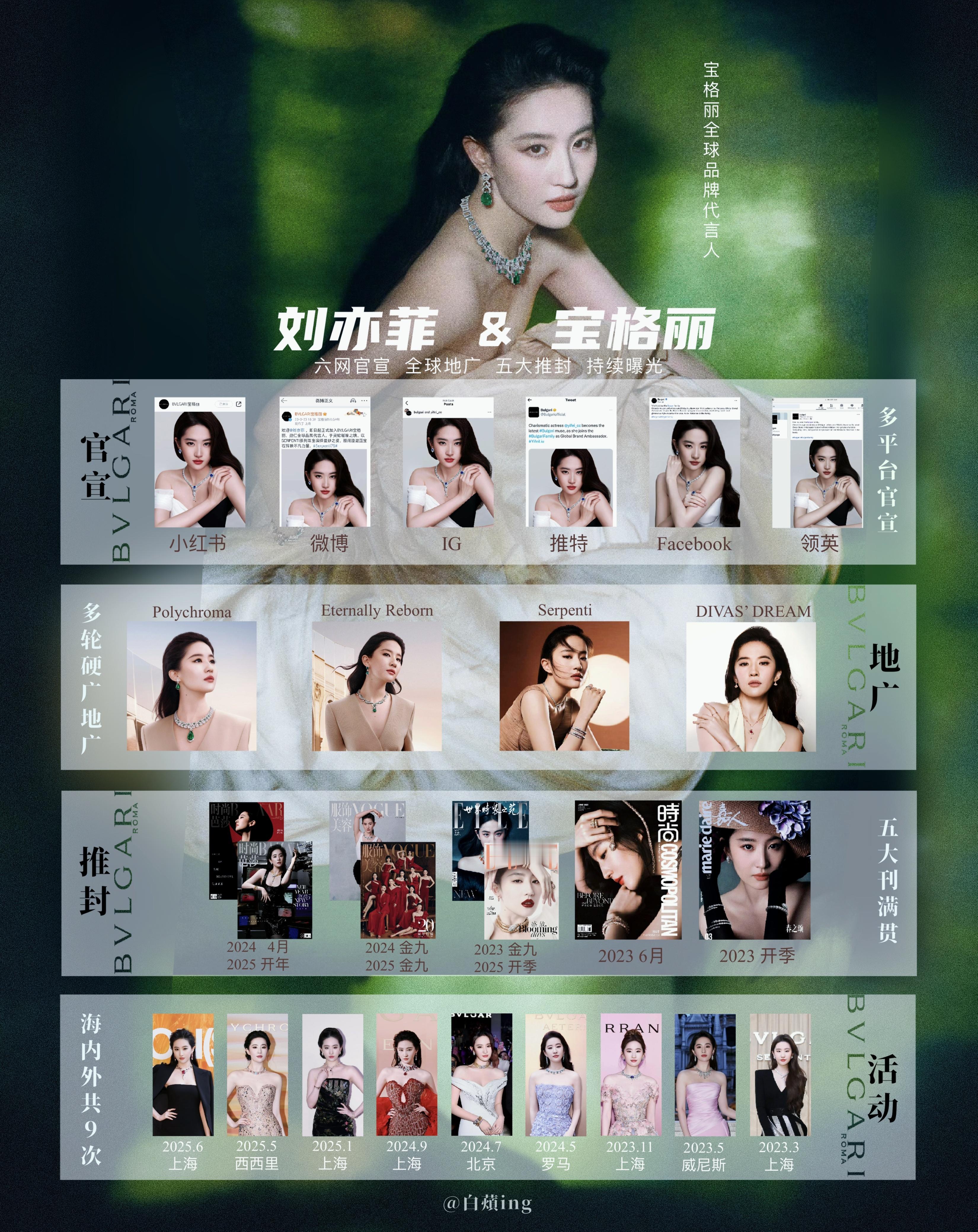 刘亦菲又在闷头干大事了。原本以为先来的是宝格丽，结果是LV！2026年两个顶奢品