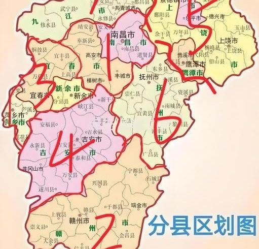 你有没有刷到过一张江西区划图？赣州大得像个“小省”，其他六个市却像复制粘贴。
不