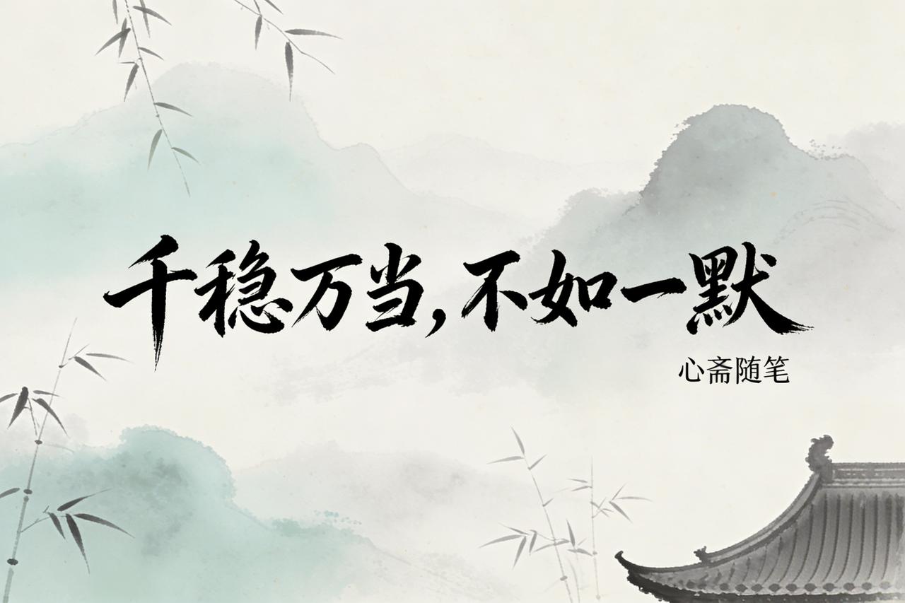 千稳万当，不如一默
 
《大明王朝》里有一句话，说透了成年人的处世：
千稳万当，