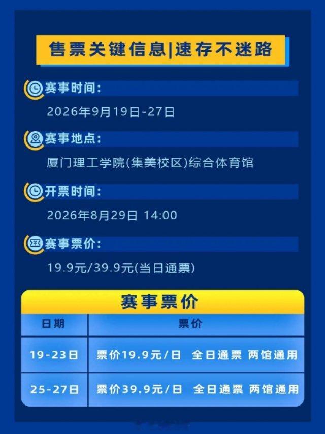 男排全锦赛赛程出炉，门票8.29日即将开售，不是199，只要19块9，票价相当亲