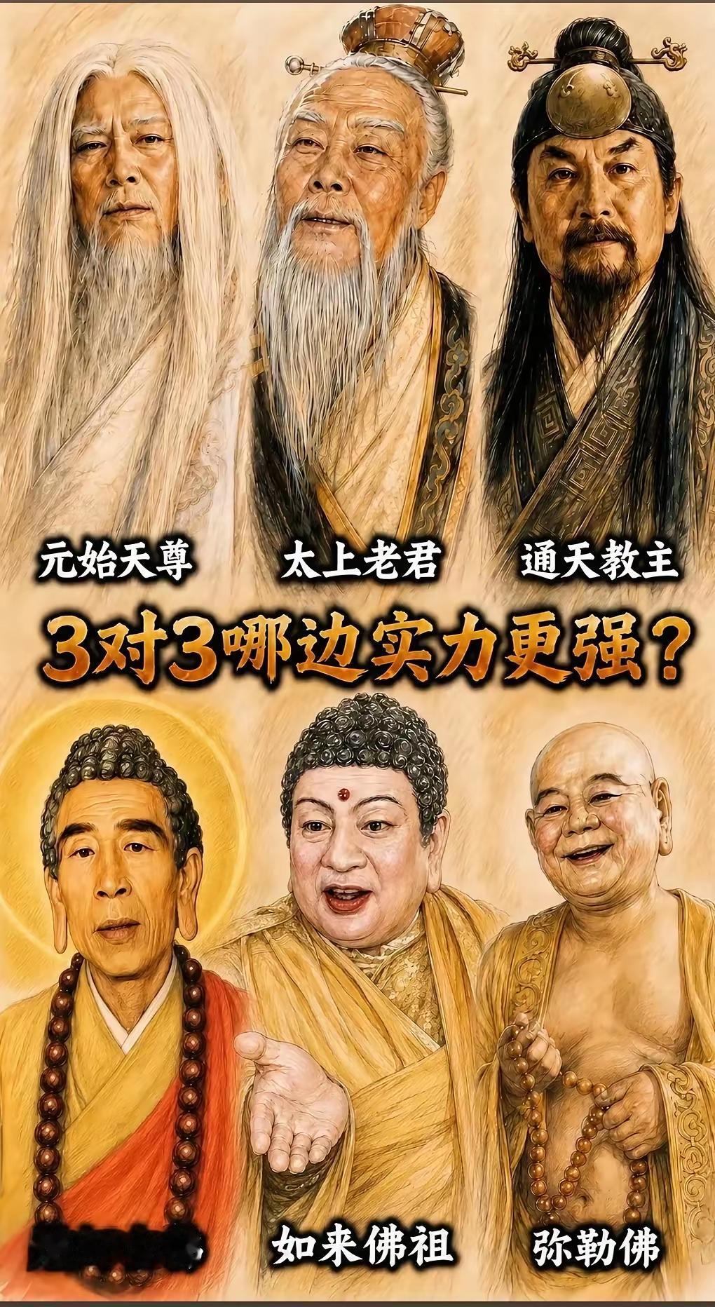 佛道三巨头实力比拼，到底哪家强？三教佛法 三教关系 儒释道合流 三清众神 佛道仙
