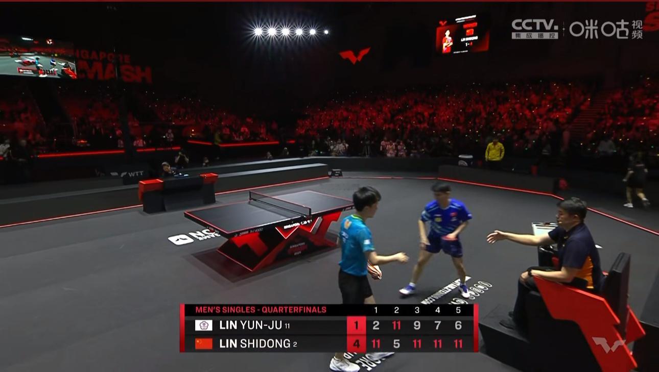 林诗栋4比1林昀儒晋级WTT新加坡大满贯男单四强 