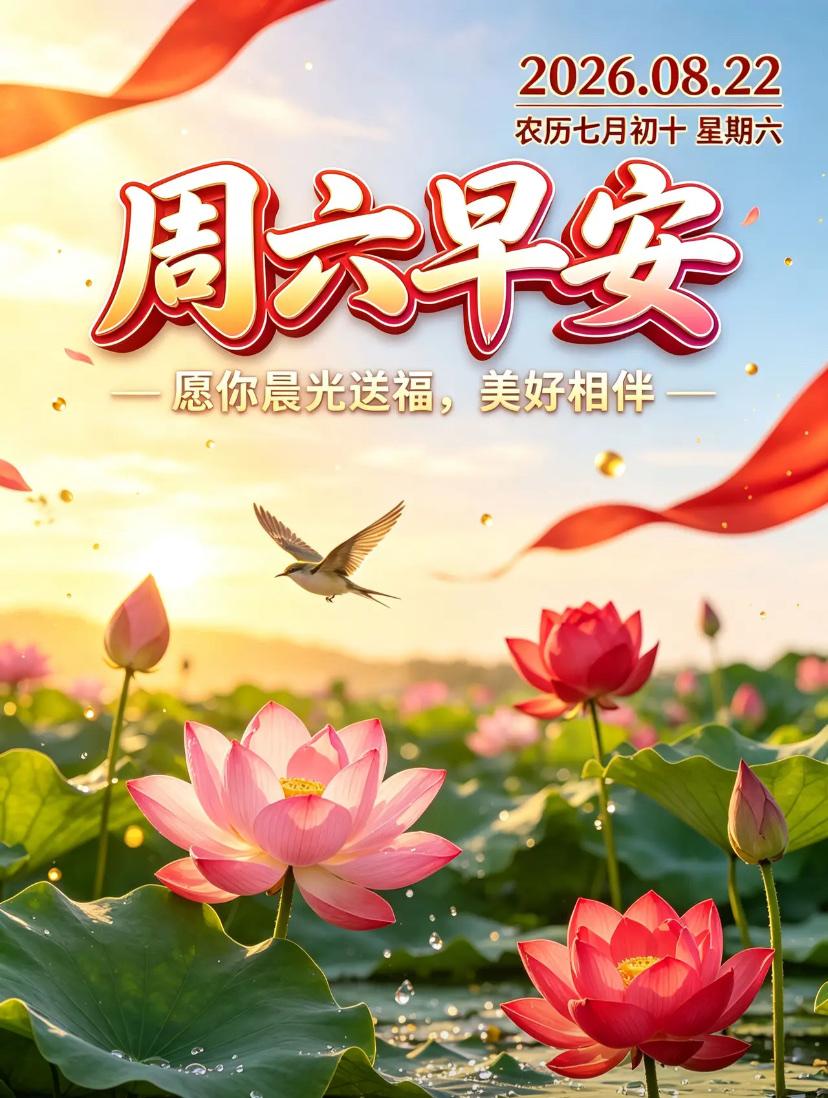 [福]2026./8月22日，周六早安，循时光步履，安然当下朝夕[福]


🌿