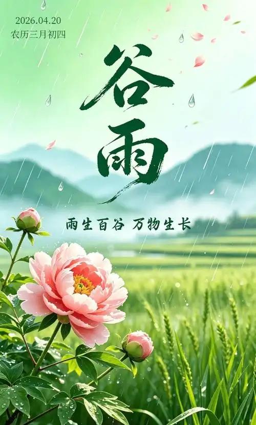 今日谷雨
春日生活打卡季
今天，我们迎来春天最后一个节气:谷雨，标志着气侯从暮春