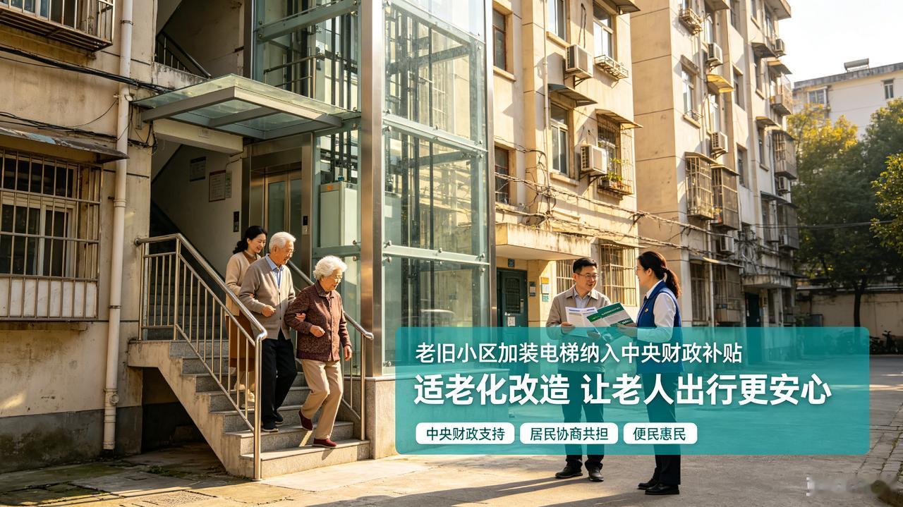 加装电梯国家补贴落地，民生小事照见治理温度
 
老旧多层住宅加装电梯纳入中央财政
