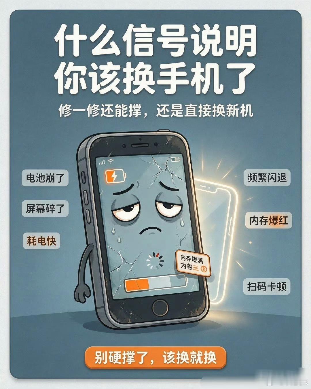 什么信号说明你该换手机了我总结三点：一天三充、聊微信都卡、系统是两三年前的老版本