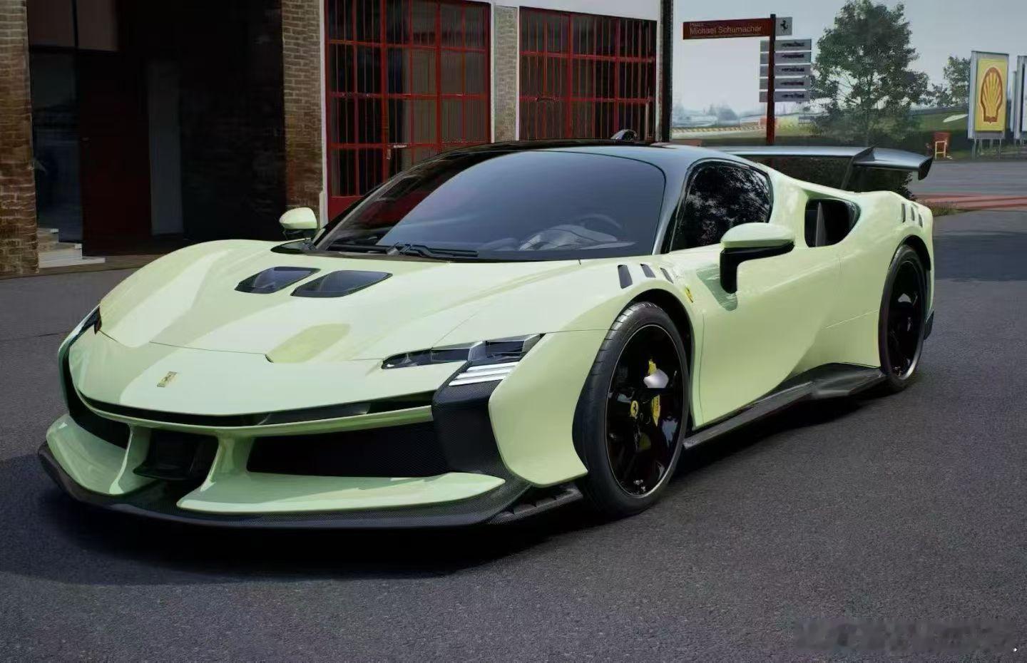 全新SF90 XX Stradale，蓝牌，全包过户配色：Pale Green 