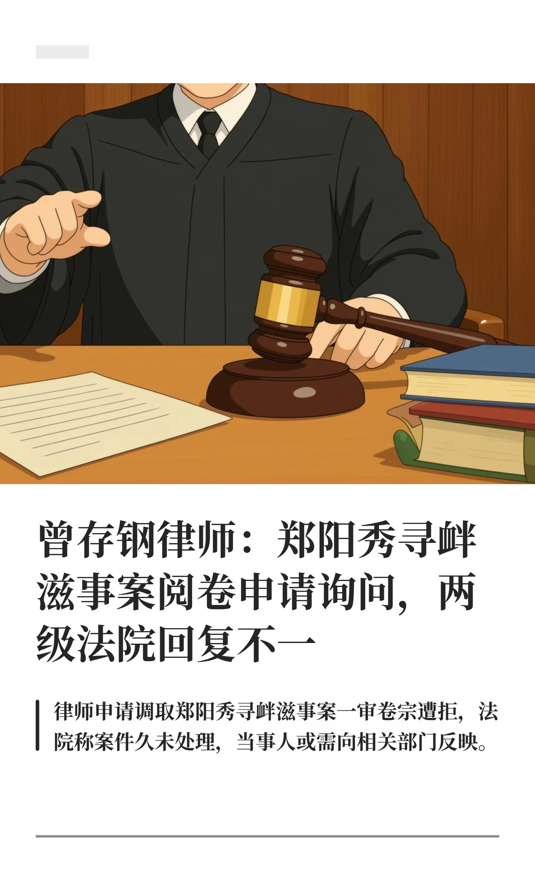 曾存钢律师：郑阳秀寻衅滋事案阅卷申请询问