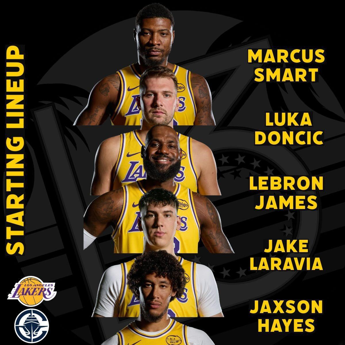 首发出炉：东契奇，斯玛特，拉拉维亚，老詹、海斯！湖人vs快船