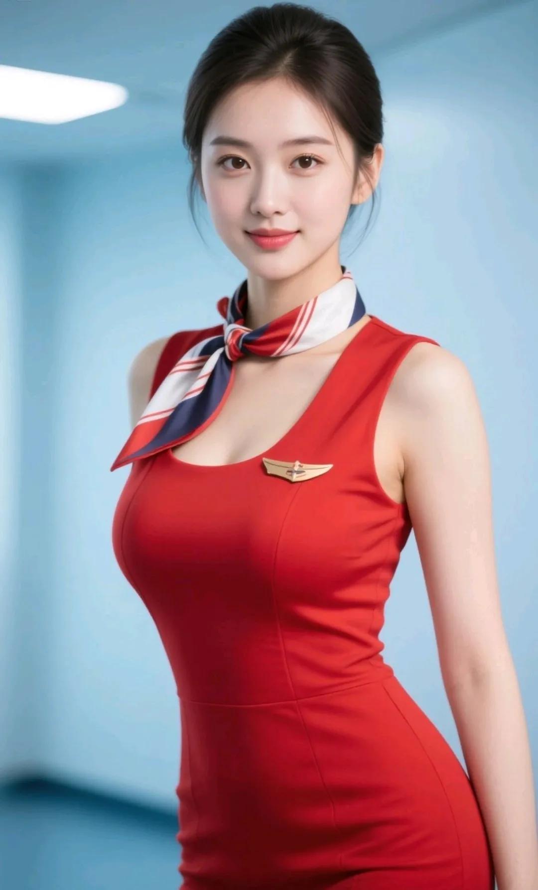 这位空姐看起来好专业哦！