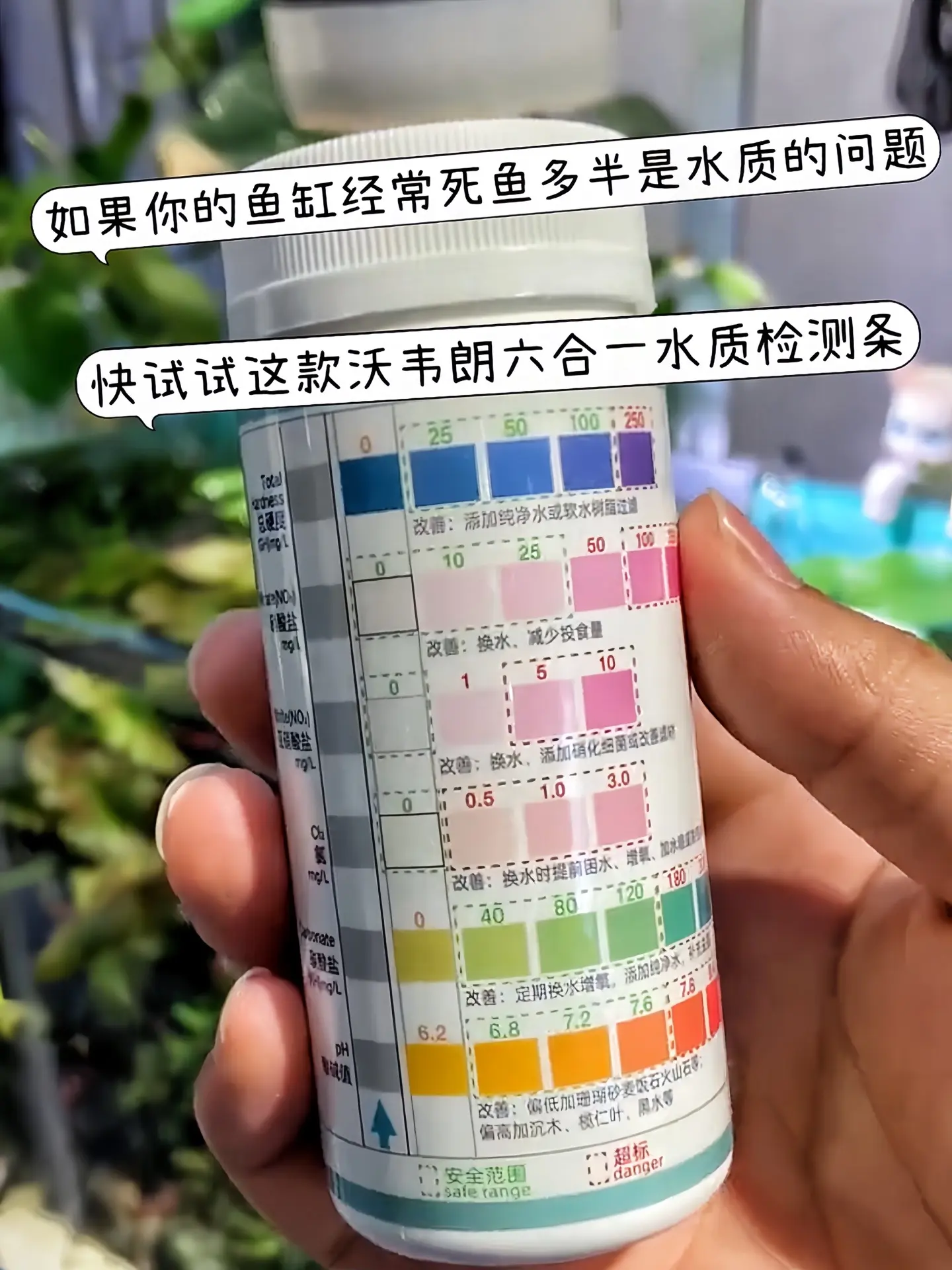 养鱼养虾总是担心水质？有沃韦朗六合一水质检测条就够了！它能一次检测六项...