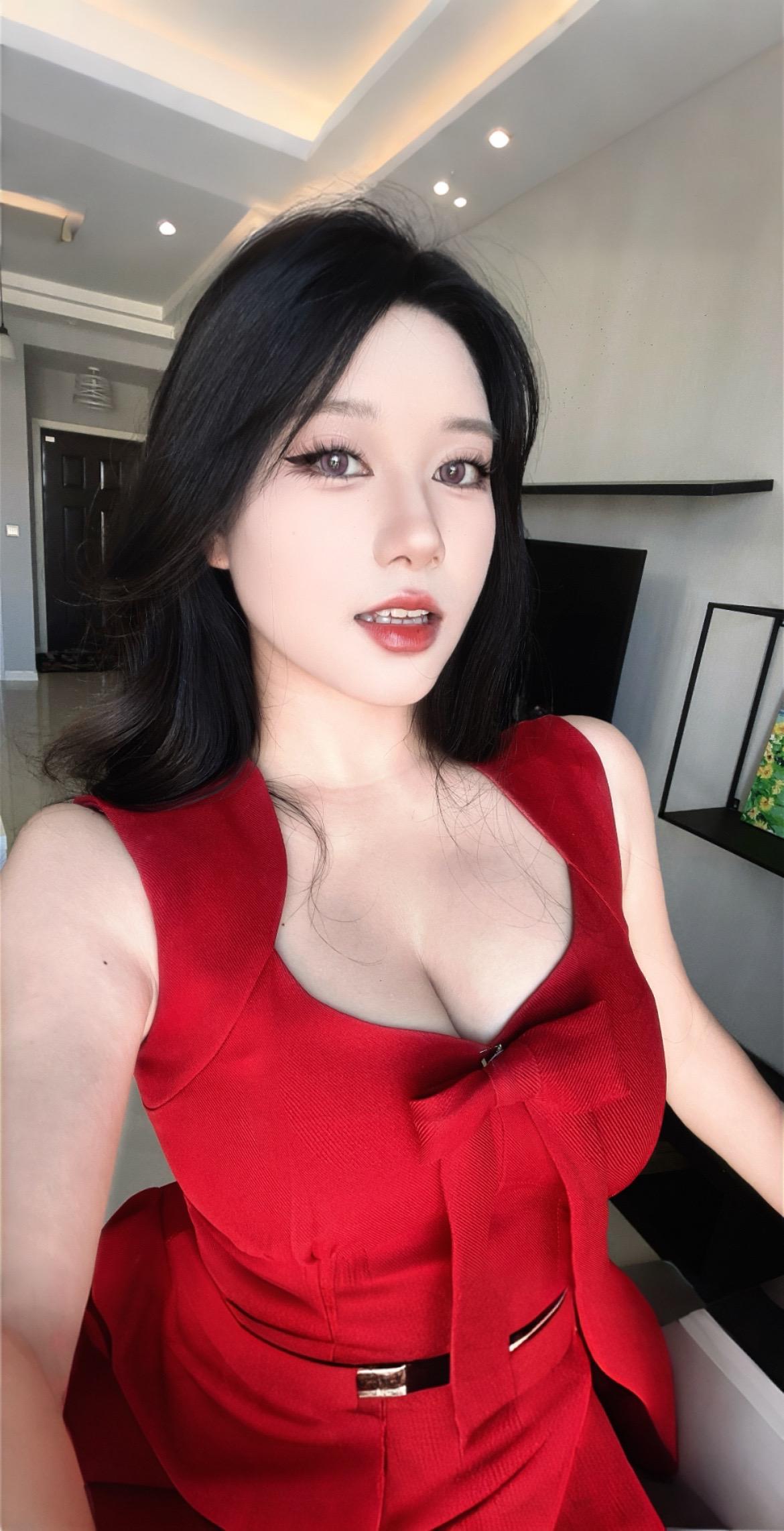 AI扩图 红色系 御姐 姐姐