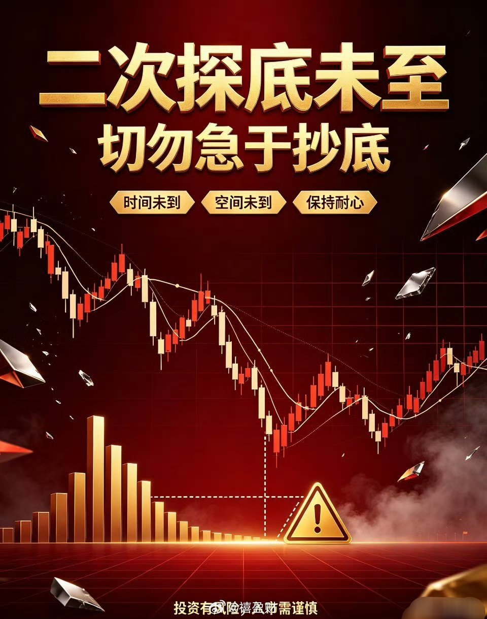 二次探底的时间、空间均未到位，管住手，切勿急于抄底📉今天盘面看着热闹，黄线居上