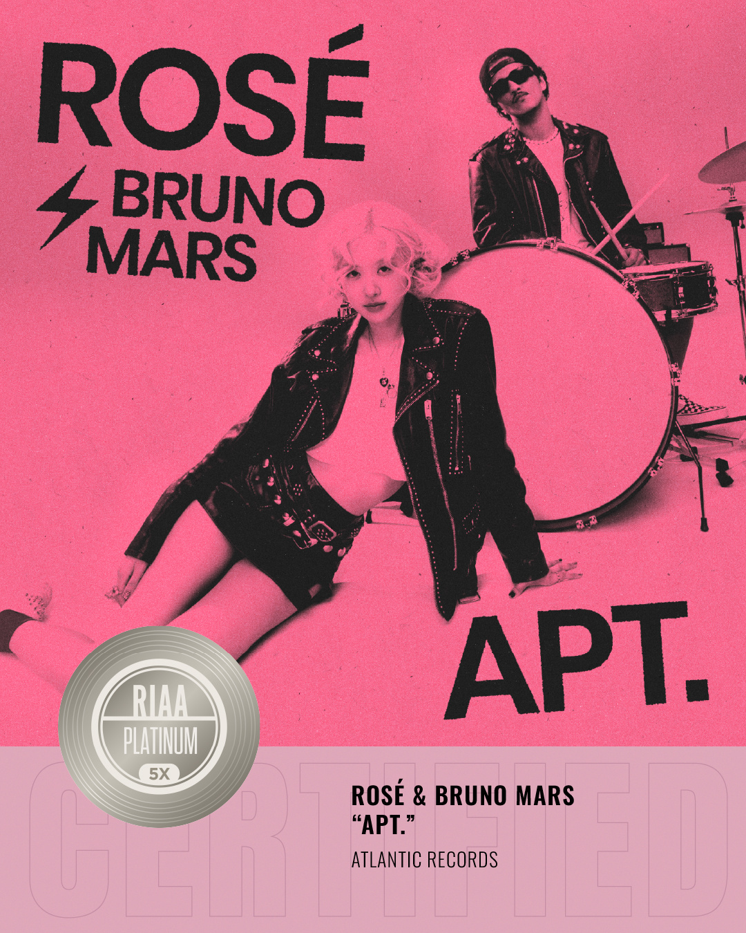 【美国销量认证更新】ROSÉ 朴彩英 & Bruno Mars 全球大热单「AP