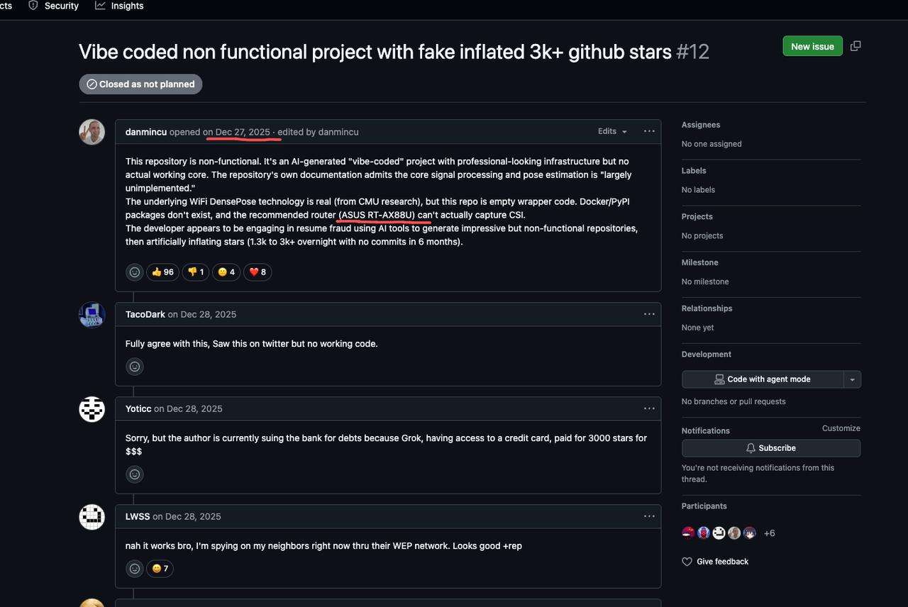 WiFi-DensePose爆火真相：AI皇帝的新衣，骗了全网程序员！
家人们，
