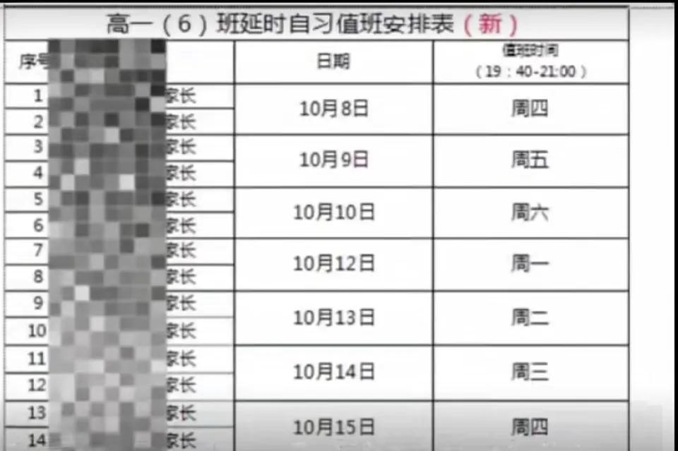 家长投诉学校每天晚上7点多到9点组织家长轮流排班执勤学生晚自习，说是自愿的，然后