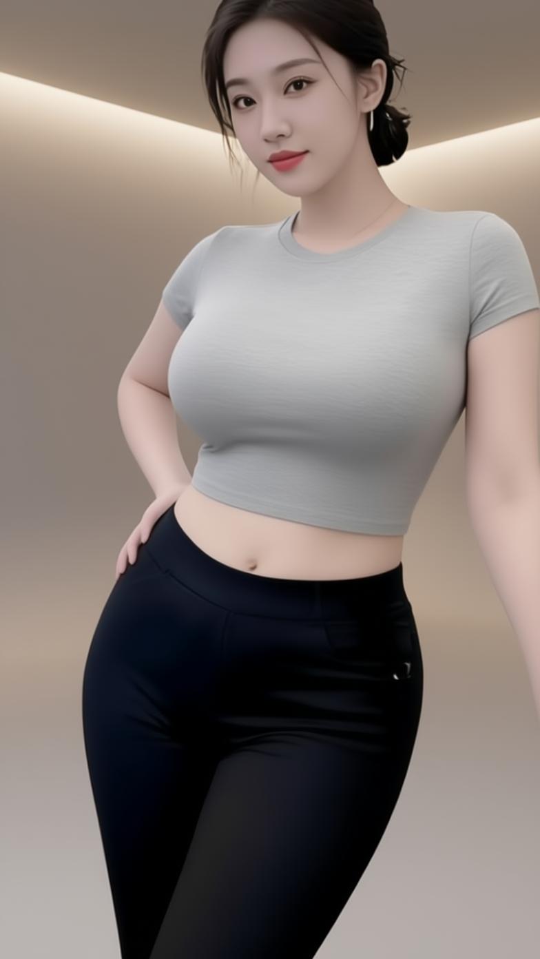 看到这姑娘，瞬间就被她的活力感染了。她穿着简单的白色T恤，搭配浅蓝色破洞牛仔裤，