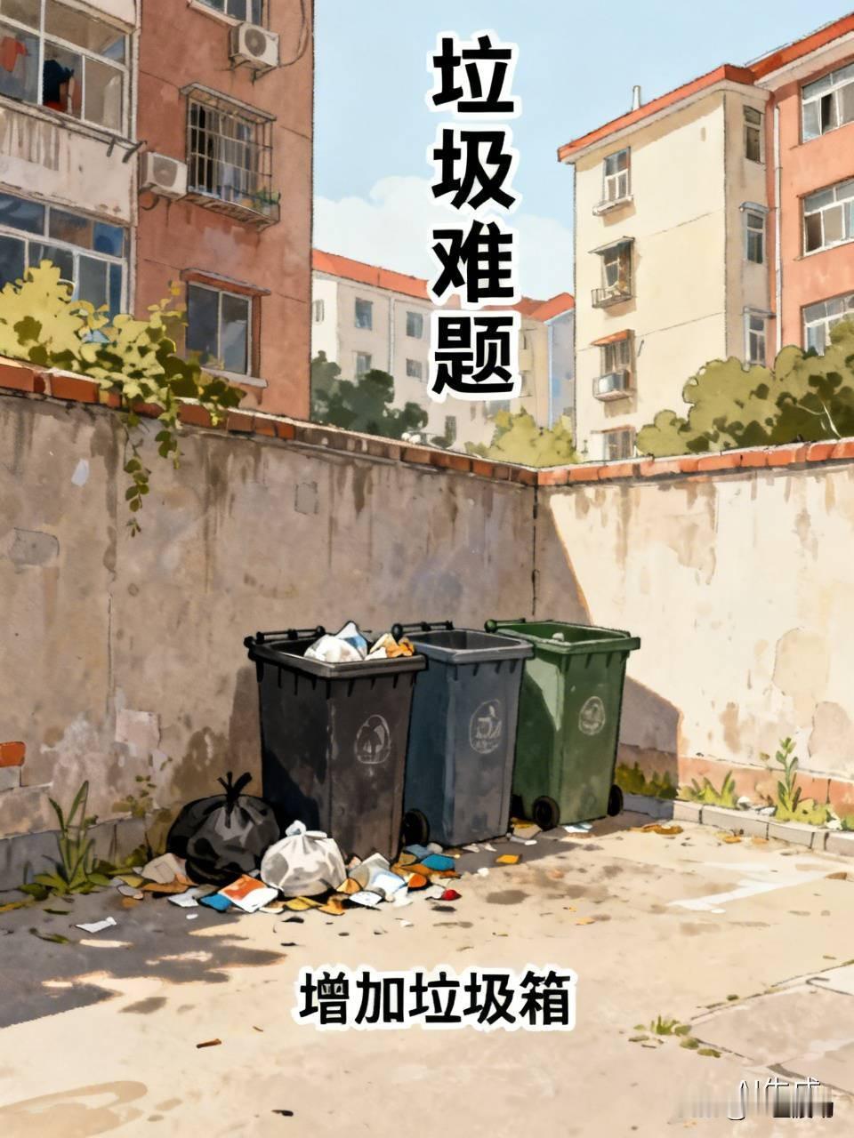 最近小区遇到了难题，垃圾箱没地方摆了，物业头疼，业主抱怨。
今年以来，小区入住户