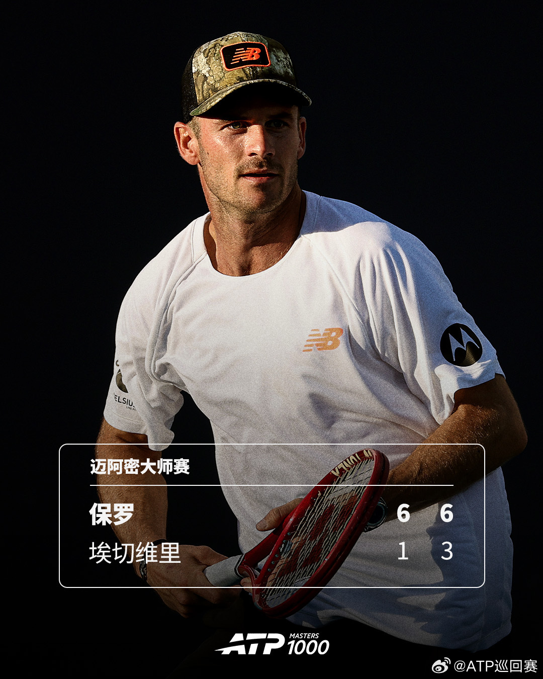 #迈阿密大师赛男单8强出炉# ATP1000迈阿密大师赛第四轮，3号种子兹维列夫
