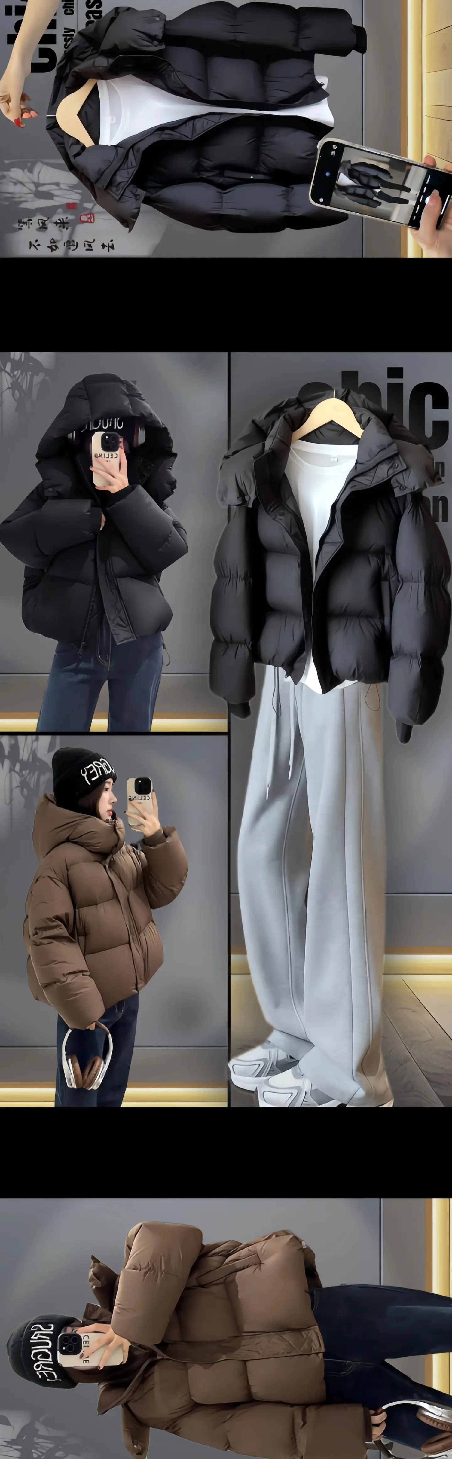 冬季新宠，短款羽绒棉服搭配攻略~姐妹们，反季简约时尚短款羽绒棉服来咯...
