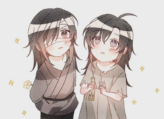 魔道祖师天官赐福 幼年时期的羡羡和花花，双倍的可爱呀！！x：MJOT_1141 