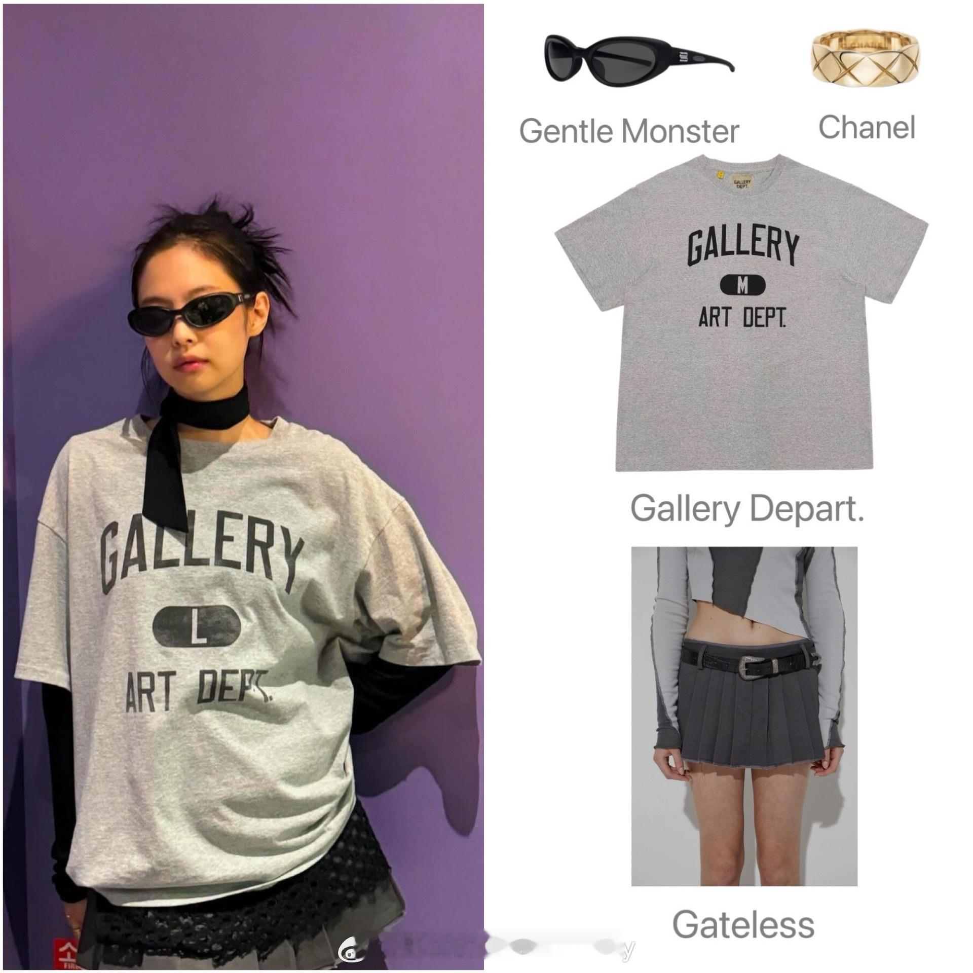 Jennie金智妮最新私服二则，不愧是国际范儿，眼神A 我，太酷了！ ​​​