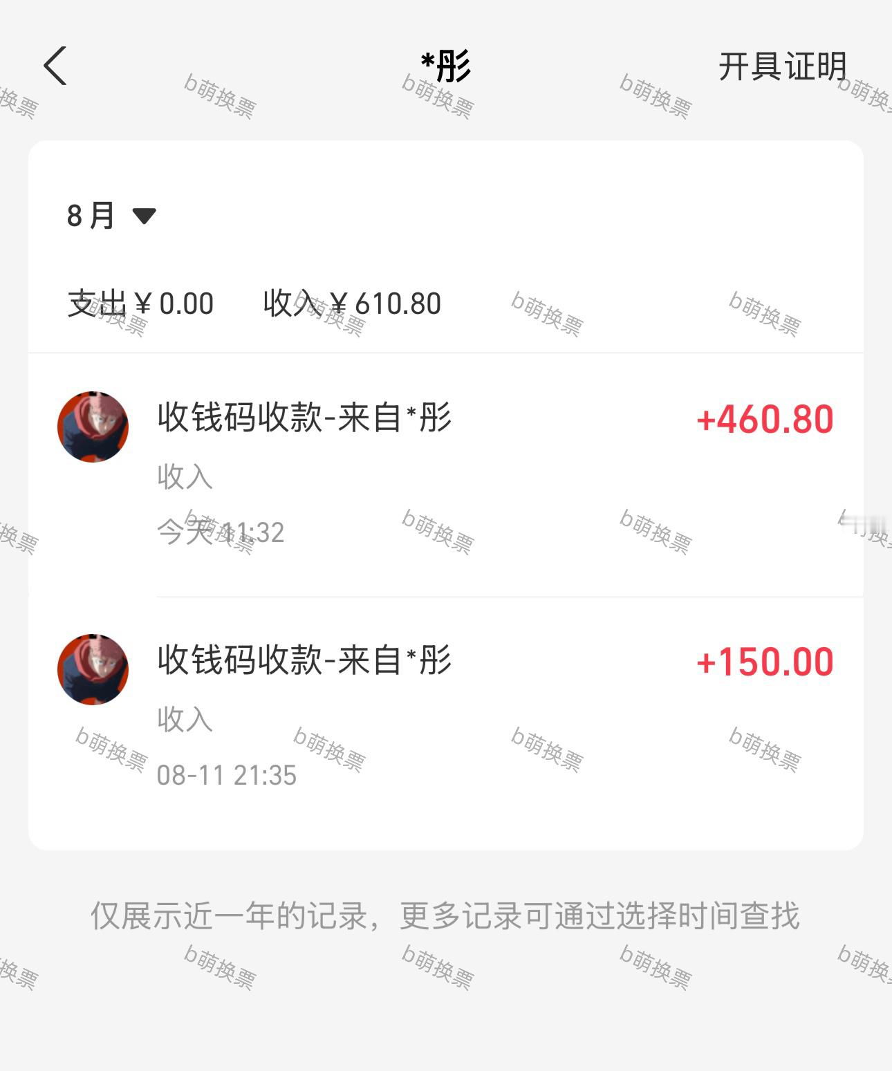 b萌换票收入已全部投入云九川ybc多账皓123个，共计票数768定金150r，1