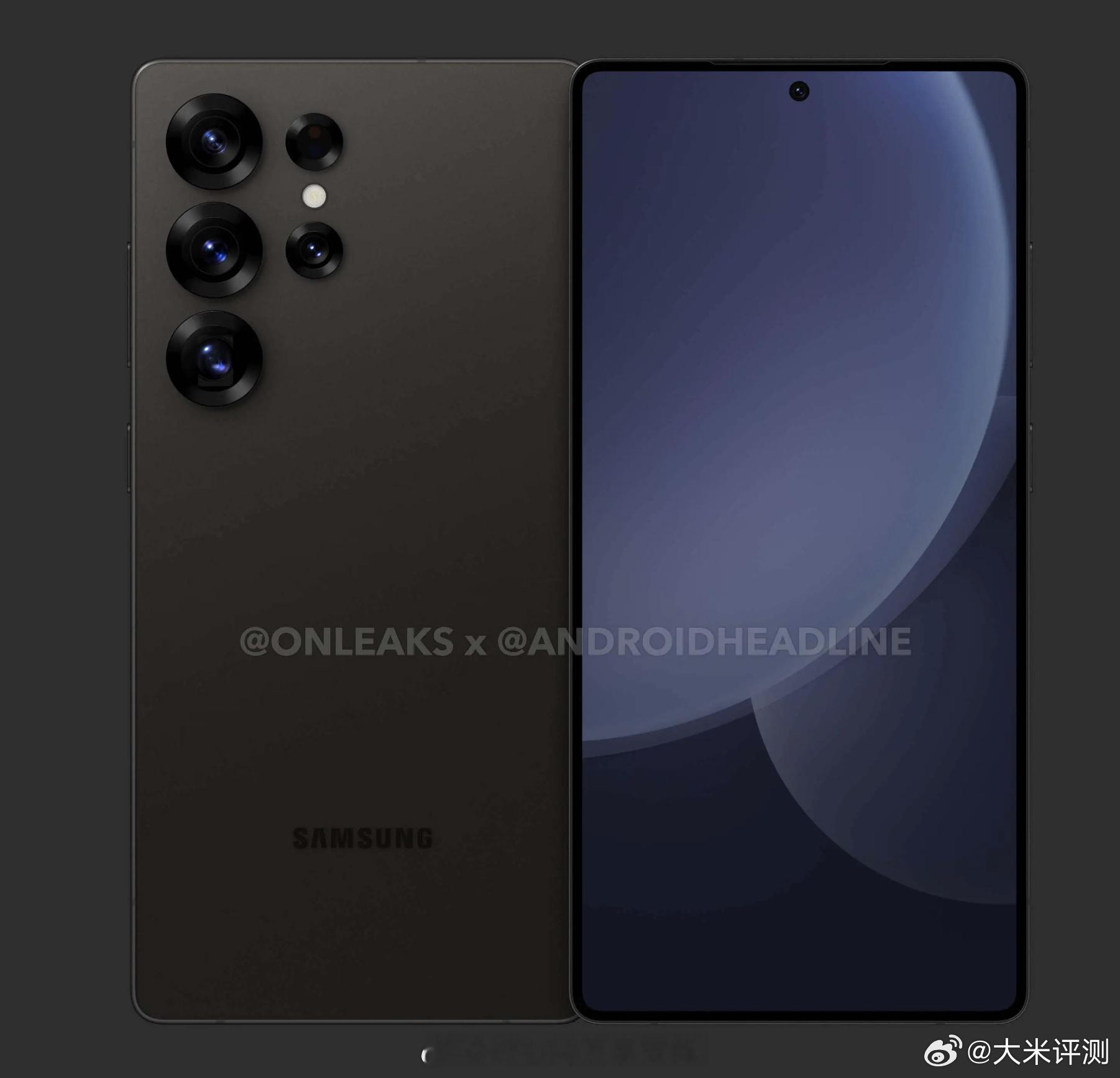 外媒放出的三星S25Ultra渲染图，直屏，垂直中框 ​​​