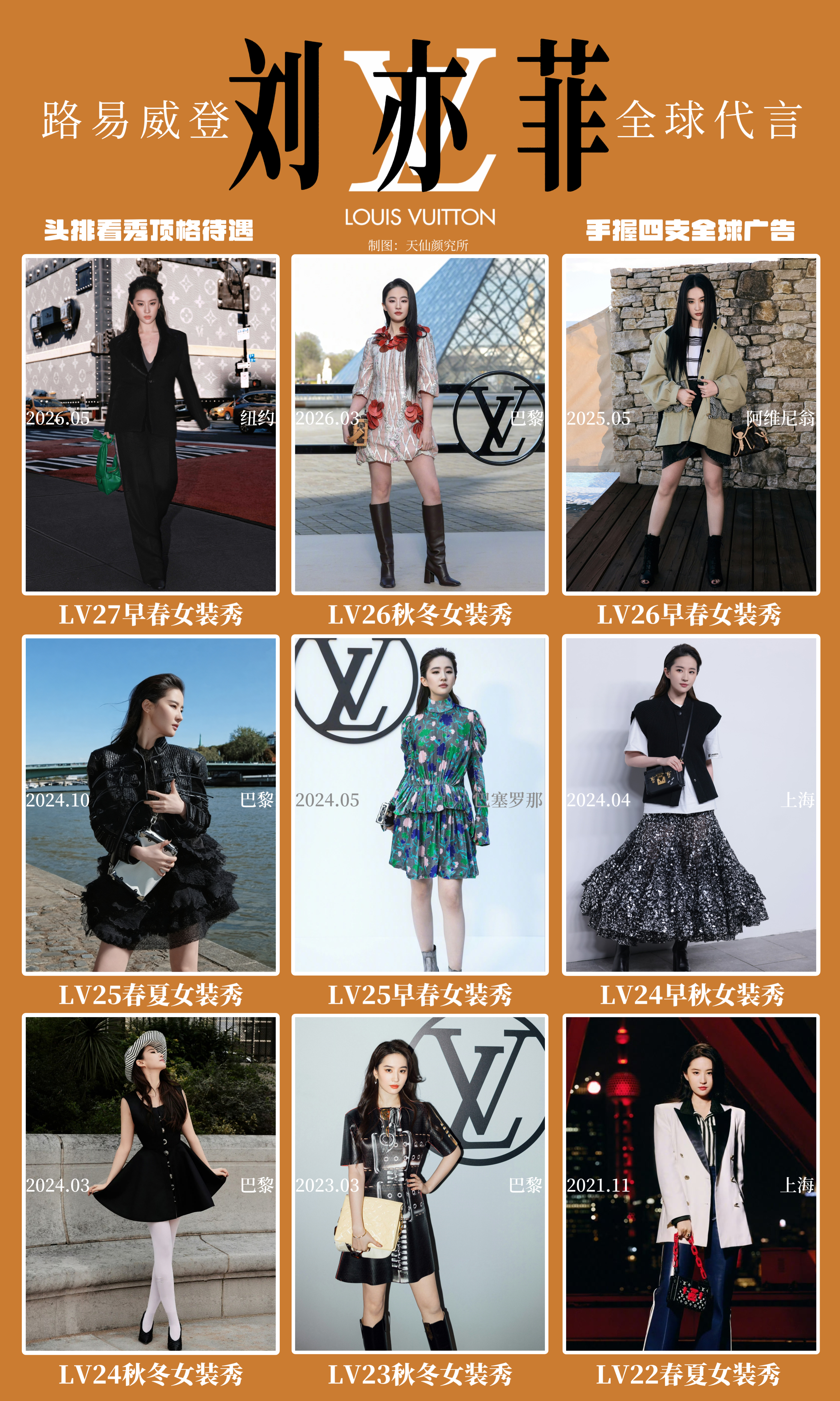 LV女王来啦！完全主人级别刘亦菲西装背头造型 LV纽约大秀