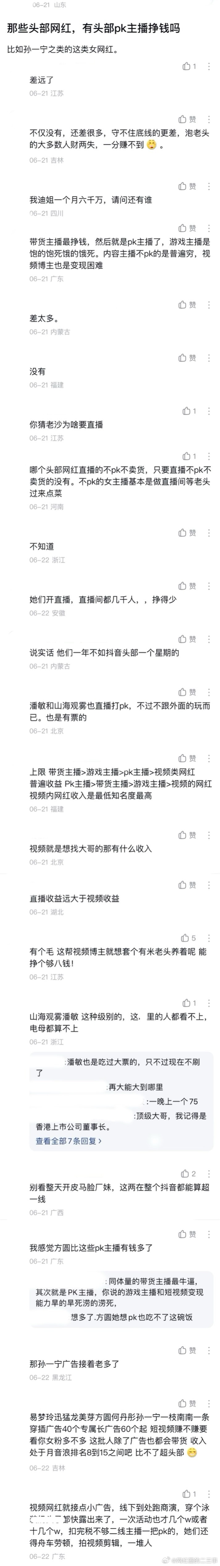 ：2026年6.22、6.23吃瓜部分总结🍉【个播篇（五）】如图，网友：那些头