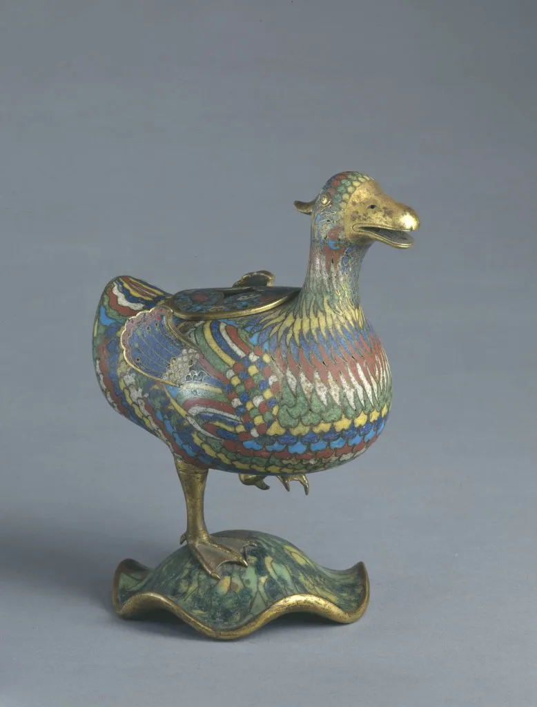 掐丝珐琅鸳鸯式香熏