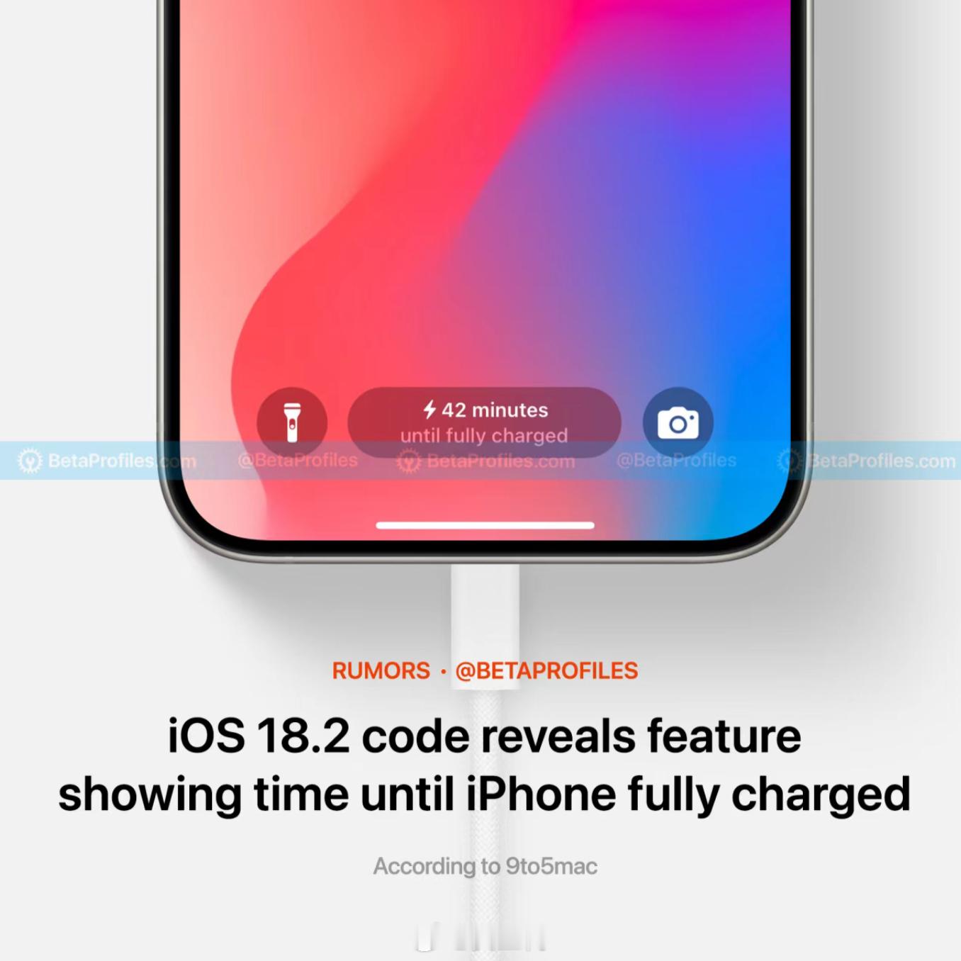 iOS 18.2支持显示剩余充电时间，会提醒你们还有多长时间才能充满手机，徒增i