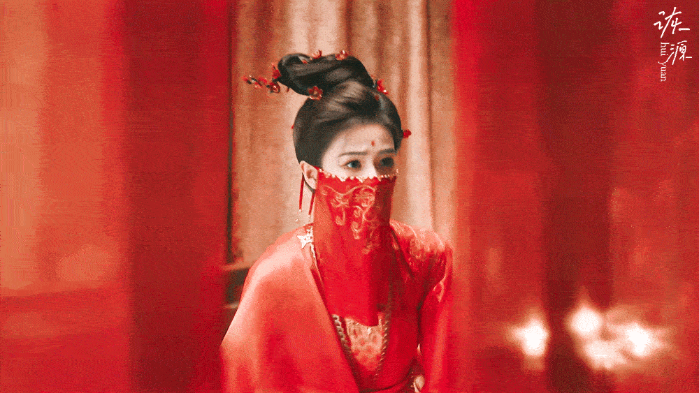 白鹿 《唐宫奇案》李佩仪 / 动图▷EP07-02 红衣+面纱-特写+魅惑眼神+