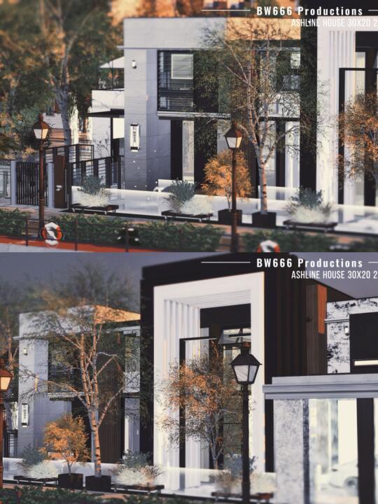 SIMS4 🔲 现代住宅·黑灰 Ashline House
