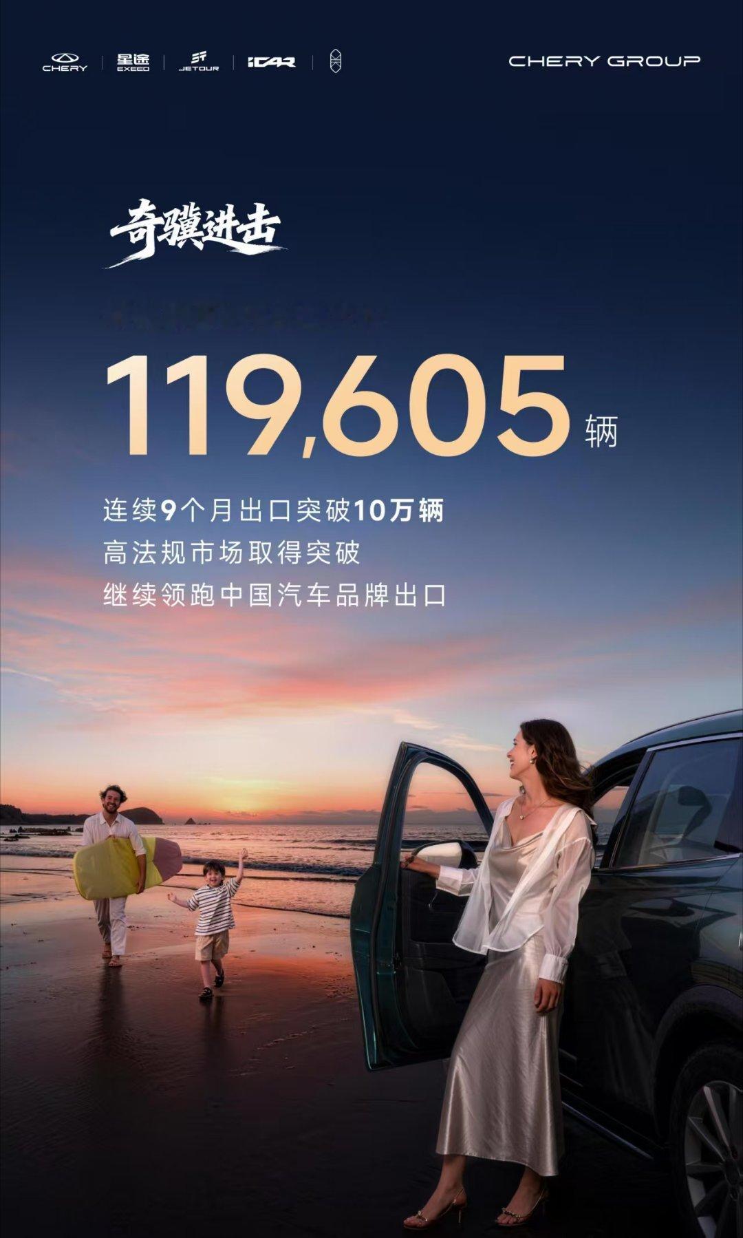 2026开年，奇瑞就交出了一份超燃的出海成绩单：1月出口11.96万辆，同比大涨