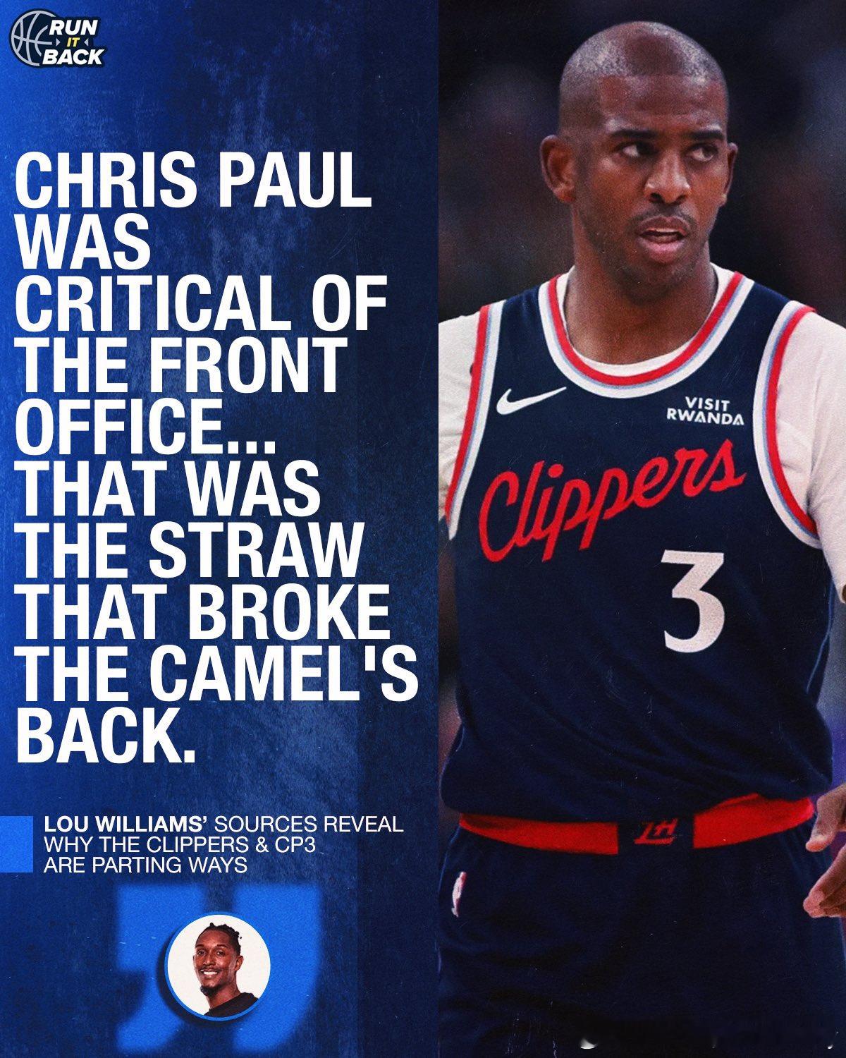 芦苇：“CP3 甚至向全队道歉，他说：‘我的批评是出于好意。我希望我们成为一支优