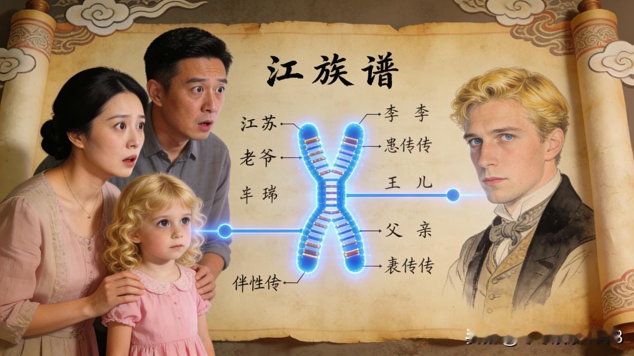 江苏一对夫妻最近发现女儿越长越不对劲 —— 小姑娘有着深邃的眼窝、金色的头发，笑