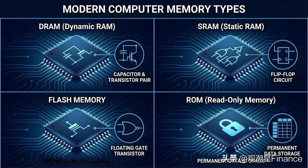 你以为电脑只有内存条？现代内存体系远比想象复杂
从SRAM缓存到NAND闪存，四